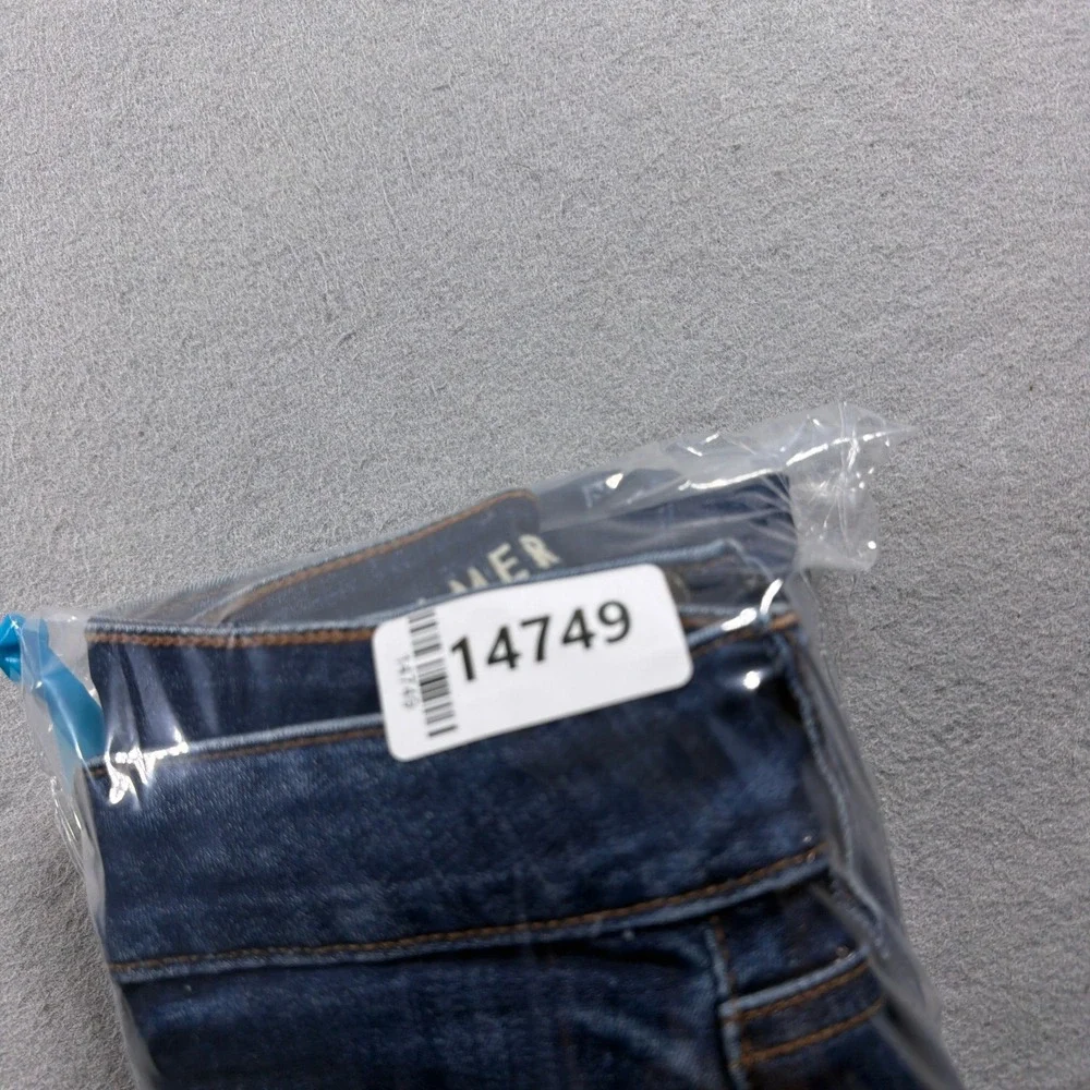 American Eagle Skinny Kick Jeans Women 20 Hi Rise Slim Fit Dark Blue Casual - Picture 12 of 12